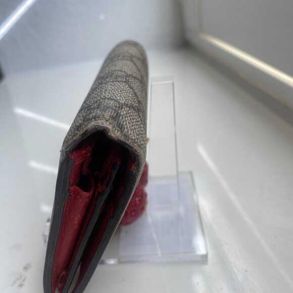 GUCCI GG Supreme Monogram Cherry Embellished Card Case Wallet Hibiscus Red - Picture 5 of 13